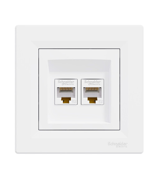 Розетка компьютер двойная Шнейдер Электрик (Schneider Electric) Asfora, белый, RJ45 UTP