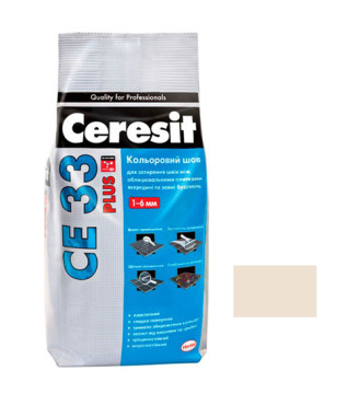 Шов кольоровий Церезіт (Ceresit) СЕ33 Plus, №121, світлий беж, 2кг