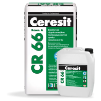 Смесь гидроизоляционная эластичная двухкомпонентная Церезит (Ceresit) СR66, 17.5кг+5л