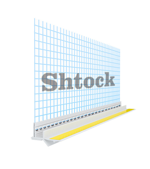 Профиль приоконный с сеткой Шток (Shtock), ПВХ, белый, 160гр/м2, 10*10см, 6мм, 2.5м