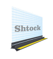 Профиль приоконный с сеткой Шток (Shtock) ПВХ, графит, 160гр/м2, 10*10см, 6мм, 2.5м