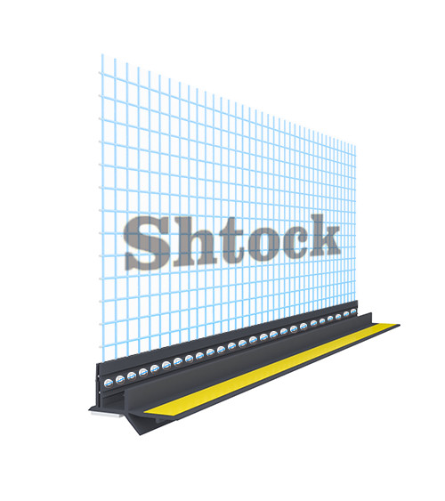 Профиль приоконный с сеткой Шток (Shtock) ПВХ, графит, 160гр/м2, 10*10см, 6мм, 2.5м
