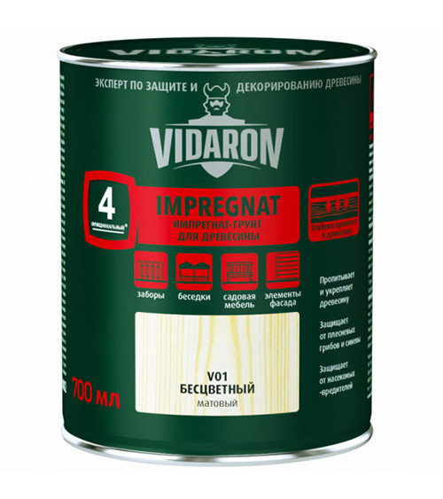 Імпрегнат-грунт Відарон (Vidaron), безбарвний, V01, 0.7 л