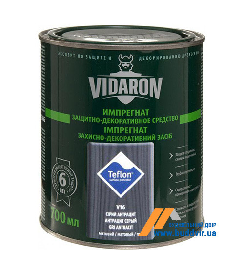 Імпрегнат Відарон (Vidaron), сірий антрацит, V16, 0.7 л