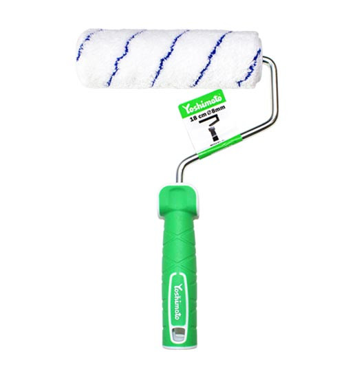 Валик с ручкой Yoshimoto Microfiber, полнотелый, ворс 8 мм, 18 см