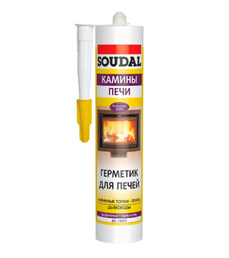 Силикатный герметик Соудал (Soudal) для каминов и печей, 300мл