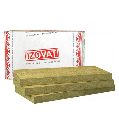 Базальтова вата Ізоват (Izovat) LS, 100мм, 0.6*1м, 30кг/м3, 3м2