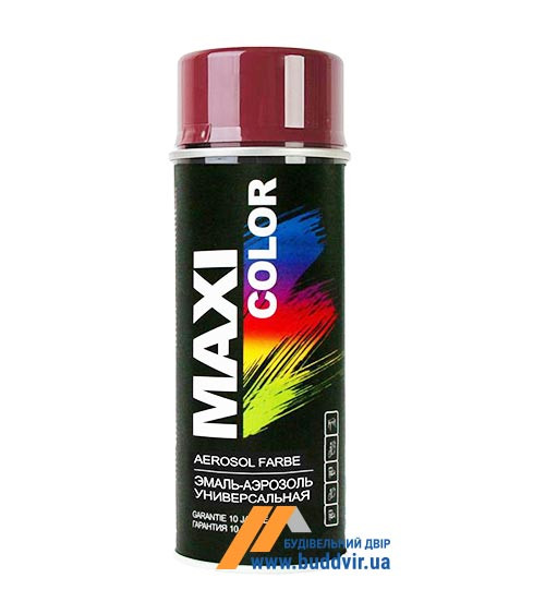 Эмаль нитро аэрозольная Макси Колор (Maxi Color) глянцевый, бордовый RAL3005, 400мл