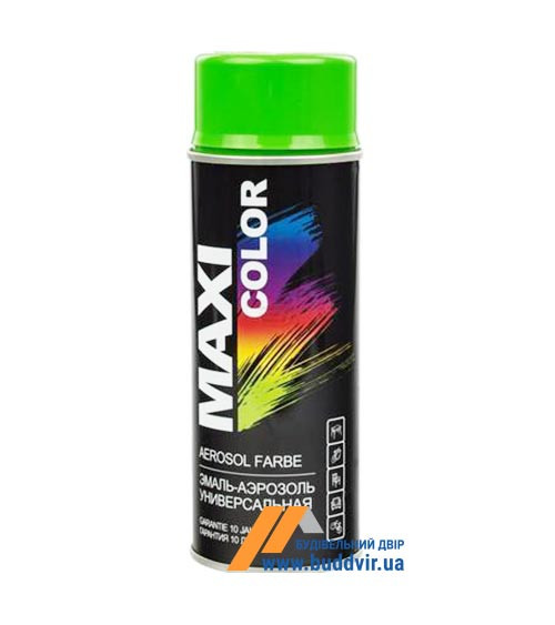 Емаль універсальна декоративна аерозольна Максі Колор (Maxi Color) жовто-зелений, 400мл