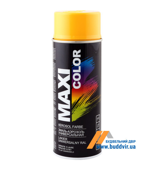 Емаль нітро аерозольна Максі Колор (Maxi Color) глянцевий, золотисто-жовтий RAL1004, 400мл