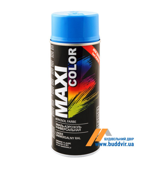 Емаль нітро аерозольна Максі Колор (Maxi Color) глянцевий, небесно-синій RAL5015, 400мл