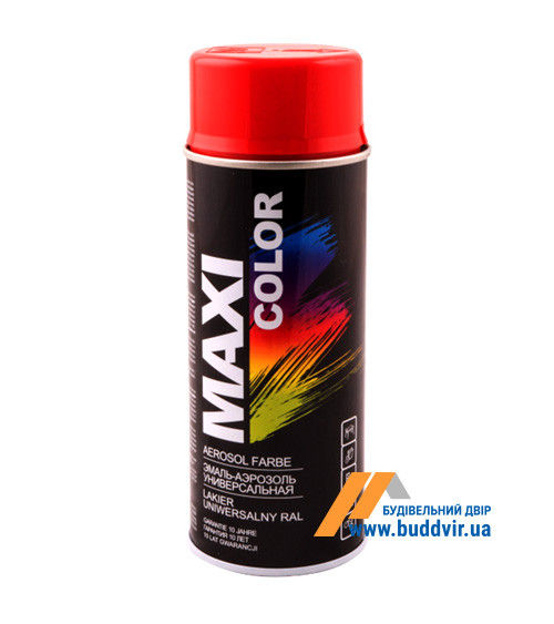 Эмаль нитро аэрозольная Макси Колор (Maxi Color) глянцевый, ярко-красный RAL3001, 400мл