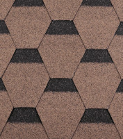 Черепиця бітумна Ондулін (Onduline) Bardoline First Hexagonal, коричневий, 2.9м2
