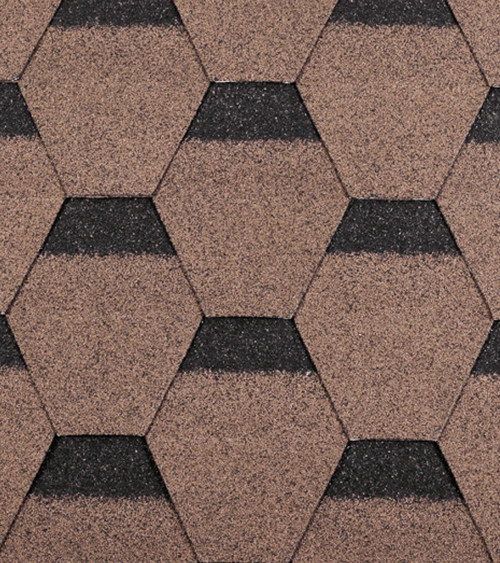 Черепиця бітумна Ондулін (Onduline) Bardoline First Hexagonal, коричневий, 2.9м2