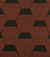 Черепица битумная Ондулин (Onduline) Bardoline First Hexagonal, красный, 2.9м2