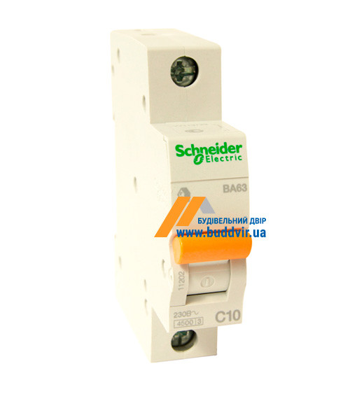 Выключатель автоматический Schneider, 1Р, 10А, С, 4,5кА ВА 63