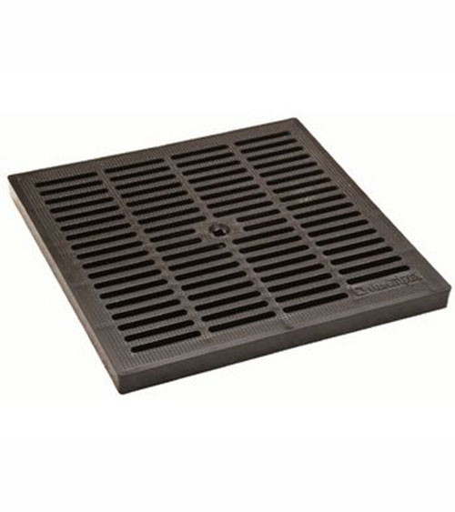 Решетка водоприемная PolyMax Basic PB-28.28-ПП, пластиковая, черная кл.А 3380-М, 28х28х2.3 см