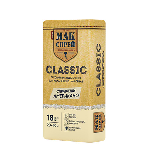 Штукатурка декоративна, механічного нанесення Мак Спрей Classic, 18кг 