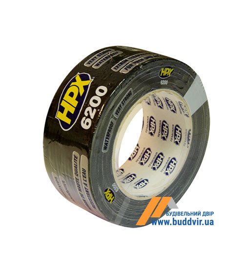 Стрічка армована одностороння, HPX 6200 CB5025, чорна, 50мм*25м