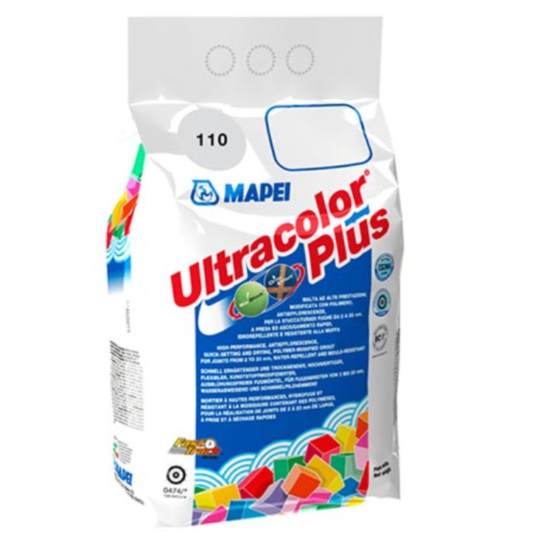 Шов кольоровий еластичний водостійкий Мапеі (Mapei) Ultracolor Plus 110, манхеттен, 2кг