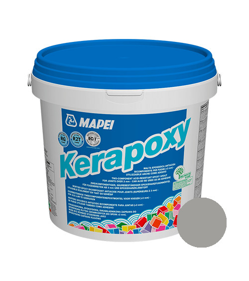 Шов кольоровий епоксидний еластичний водостійкий Мапеі (Mapei) Kerapoxy 113, цементно-сірий, 2кг