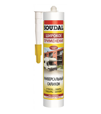 Силиконовый универсальный герметик Соудал (Soudal) білий, 280 мл