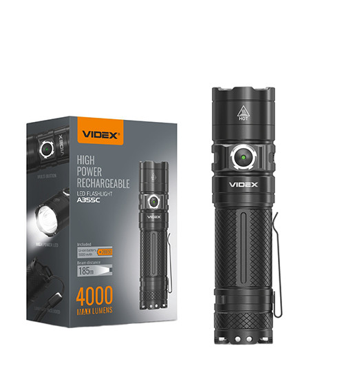Фонарик портативный светодиодный Видекс (Videx) VLF-A355C, 4000Lm, 5000K