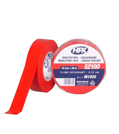 Изолента ПВХ HPX 52100, красный, 19ммх20м