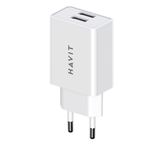 Сетевое зарядное устройство для VIDEX Havit HV-UC003B, белый, 2USB, 3А