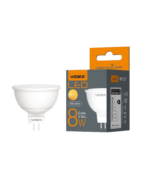 LED лампа Відекс (Videx), MR16el, 8Вт, GU5.3, 4100K