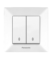 Вимикач прохідний Панасонік (Panasonic) Arkedia Slim, білий, 2 клавіші