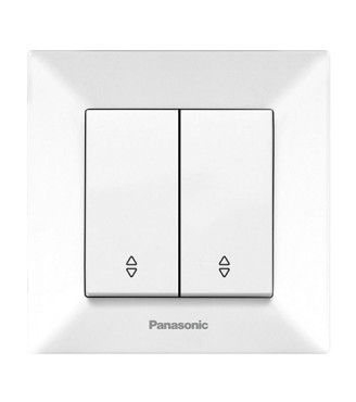 Вимикач прохідний Панасонік (Panasonic) Arkedia Slim, білий, 2 клавіші