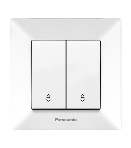 Выключатель проходной Панасоник (Panasonic) Arkedia Slim, белый, 2 клавиши