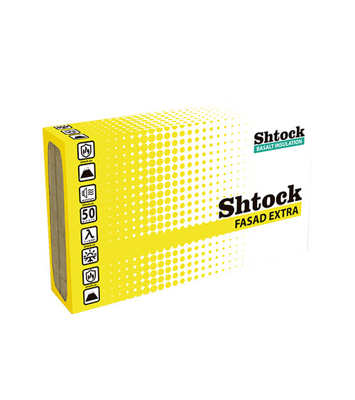 Базальтова вата Шток (Shtock) Fasad Extra, 120мм, 0.6*1.2м, 135кг/м3, 1.44м2
