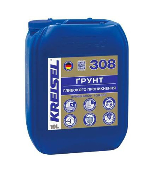 Грунтовка глубокопроницаемая гелевая Крайзель (Kreisel) 308, 10л