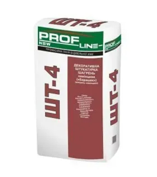 Штукатурка декоративная минеральная камешковая Профлайн (Profline) ШТ-4, барашек, белый, 25кг