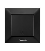 Выключатель проходной Панасоник (Panasonic) Arkedia Slim, черный, быстрый монтаж, 1 клавиша