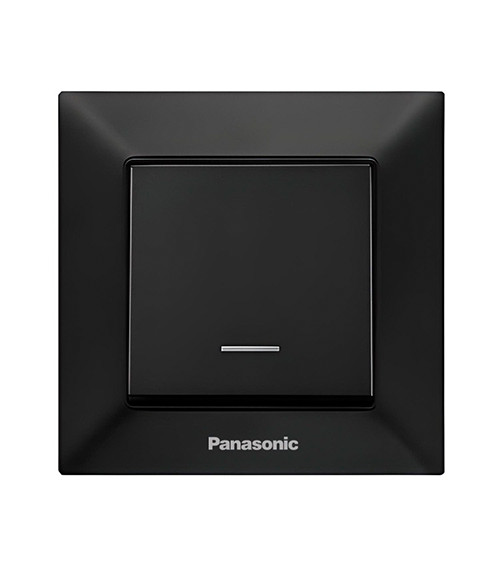 Выключатель с подсветкой Panasonic Arkedia Slim, черный, 1 клавиша