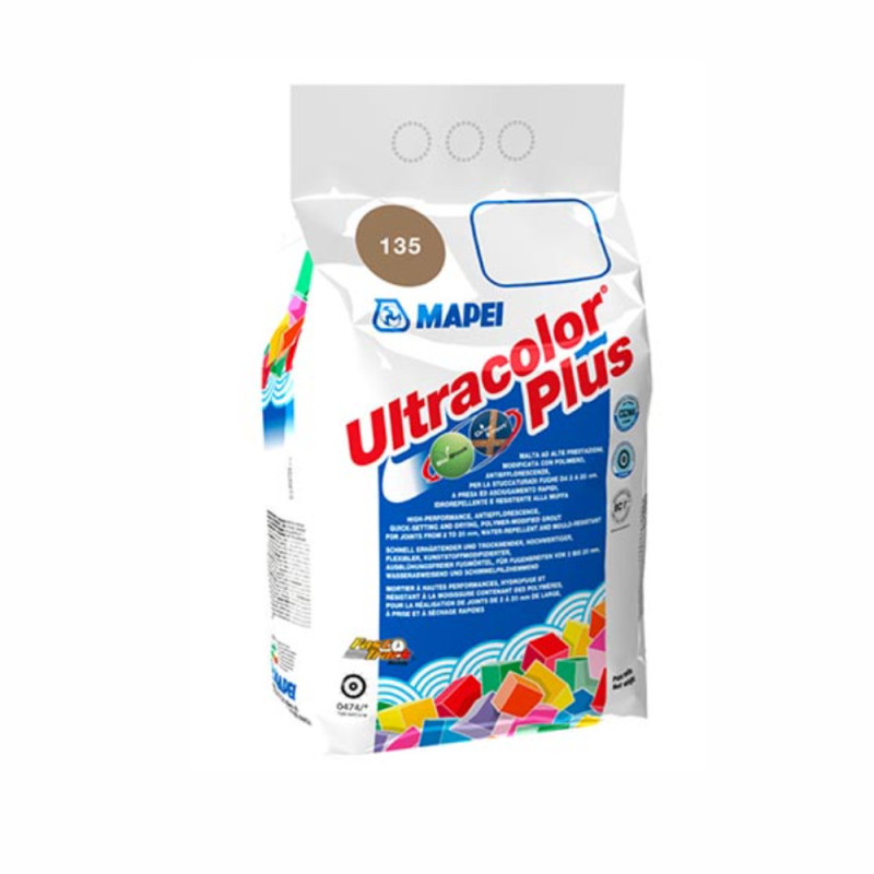Шов кольоровий еластичний водостійкий Мапеі (Mapei) Ultracolor Plus 135, золотий пил, 2кг