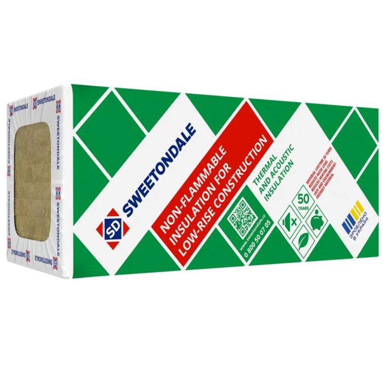 Базальтовый утеплитель Свитондейл (Sweetondale), Ultrawool brick, 50мм, 0.6*1.2м, λ=0.041, 5.76м2