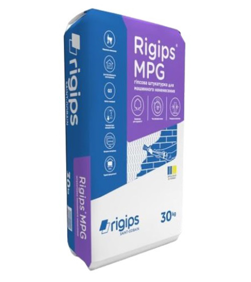 Штукатурка гипсовая машинная Ригипс (Rigips) MPG, 30кг