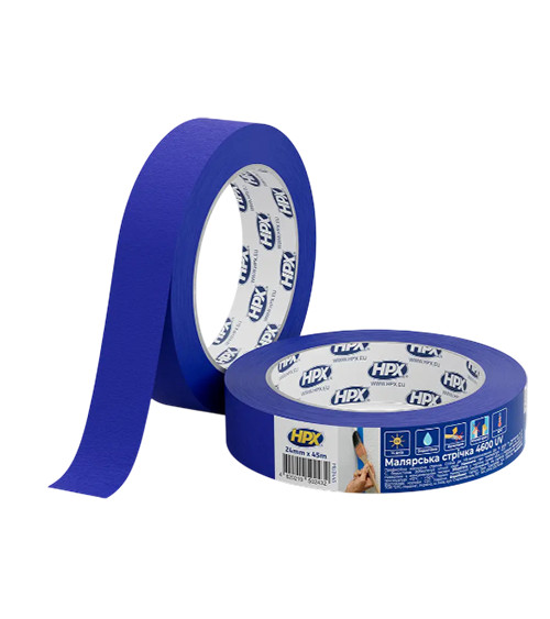 Малярная лента фасадная УФ-стойкая HPX UV, синий, 24мм*45м
