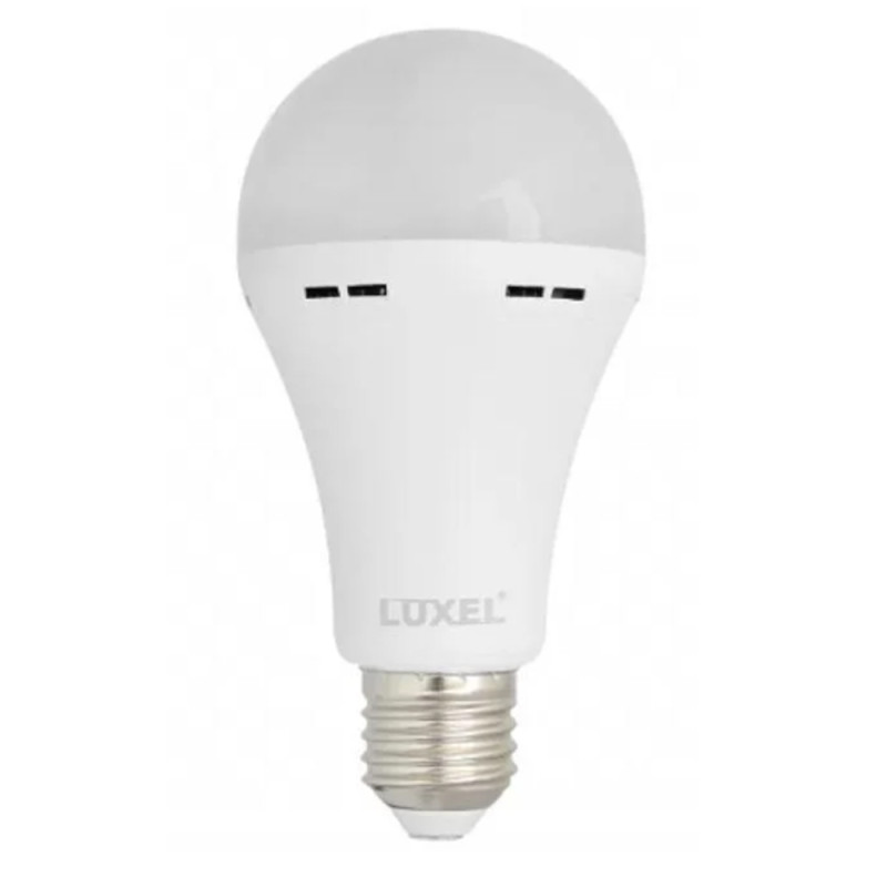 LED лампа акумуляторна Люксель (Luxel), А70, 12Вт, 4000К, Е27