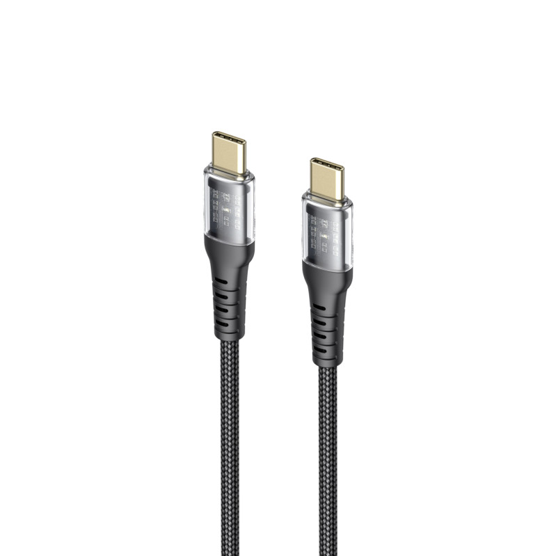 Кабель USB-C to USB-C Хевіт (Havit) HV-CB6240, чорний, 1м, PD60W, 3A
