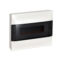 Щит пластиковый Легранд (Legrand) PRACTIBOX-S, ЩРН-П-12, наружный, IP40, дымчатая дверь, N+Pe