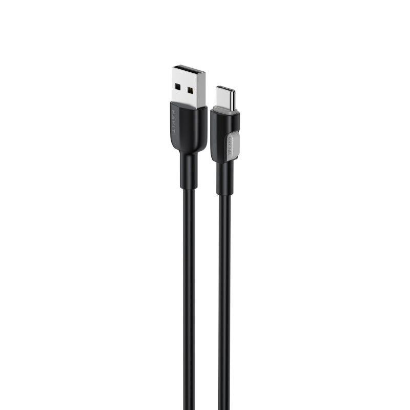 Кабель USB-USB-C Хавіт (Havit) CB307C, soft silicone, чорний, 3А, 1м