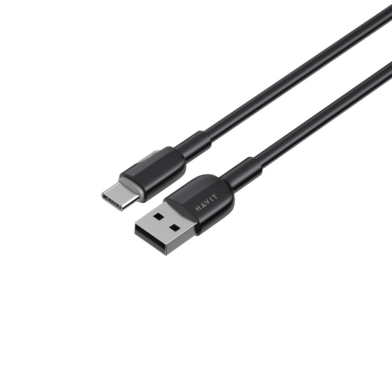Кабель USB-USB-C Хавіт (Havit) CB307C, soft silicone, чорний, 3А, 1м